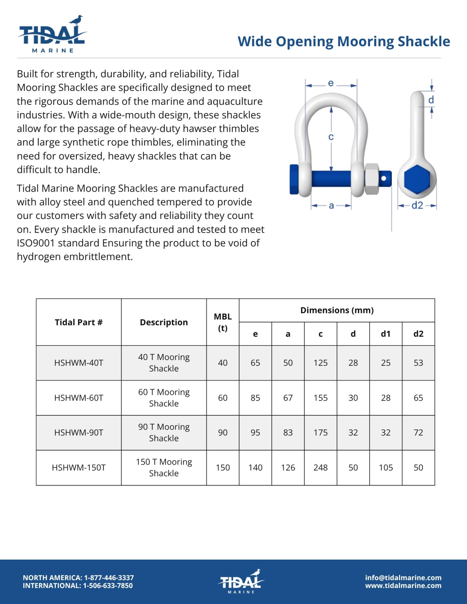 Wide Opening Mooring Shackle