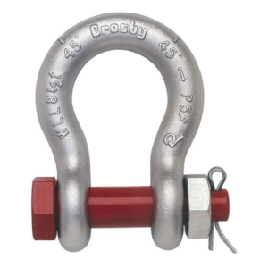 Load Rated Safety Anchor Shackle This bolt-type anchor shackle is ideal for long-term, heavy-duty lifting applications, offering a secure pinning system to prevent unintended load release.