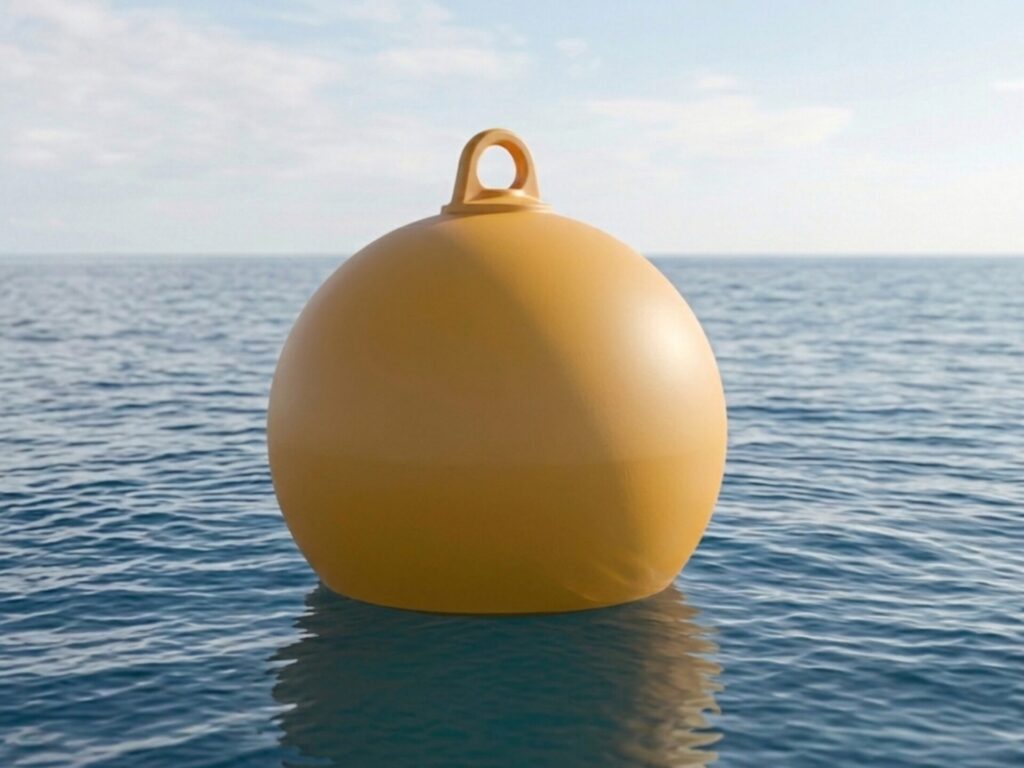 custom buoy designed for a customer to review