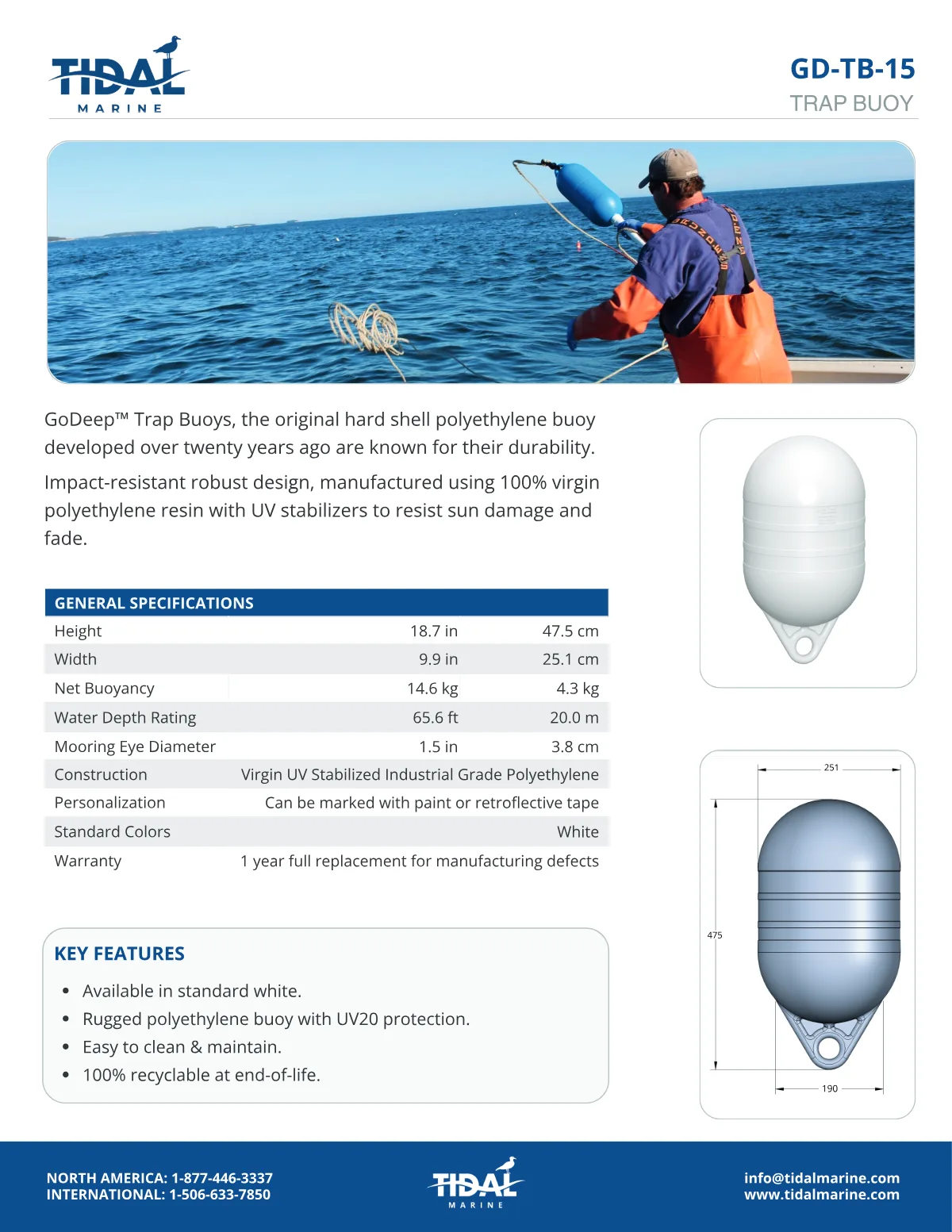 Spec sheet for GD-TB-15
