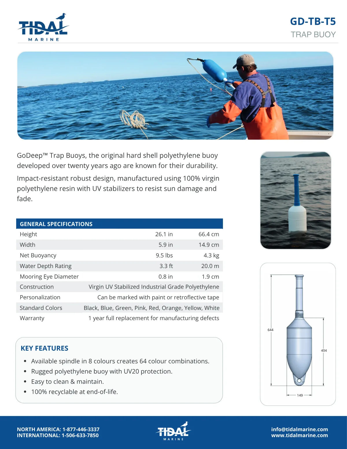 Spec sheet for GD-TB-T5