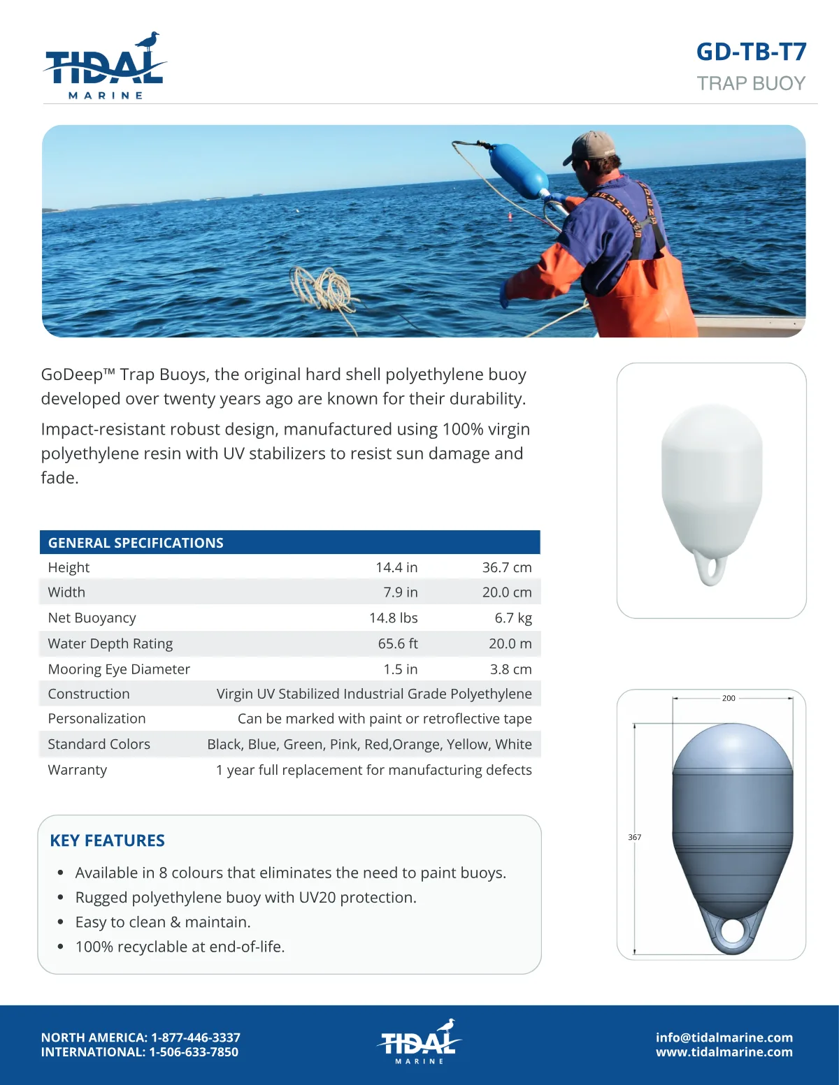 Spec sheet for GD-TB-T7