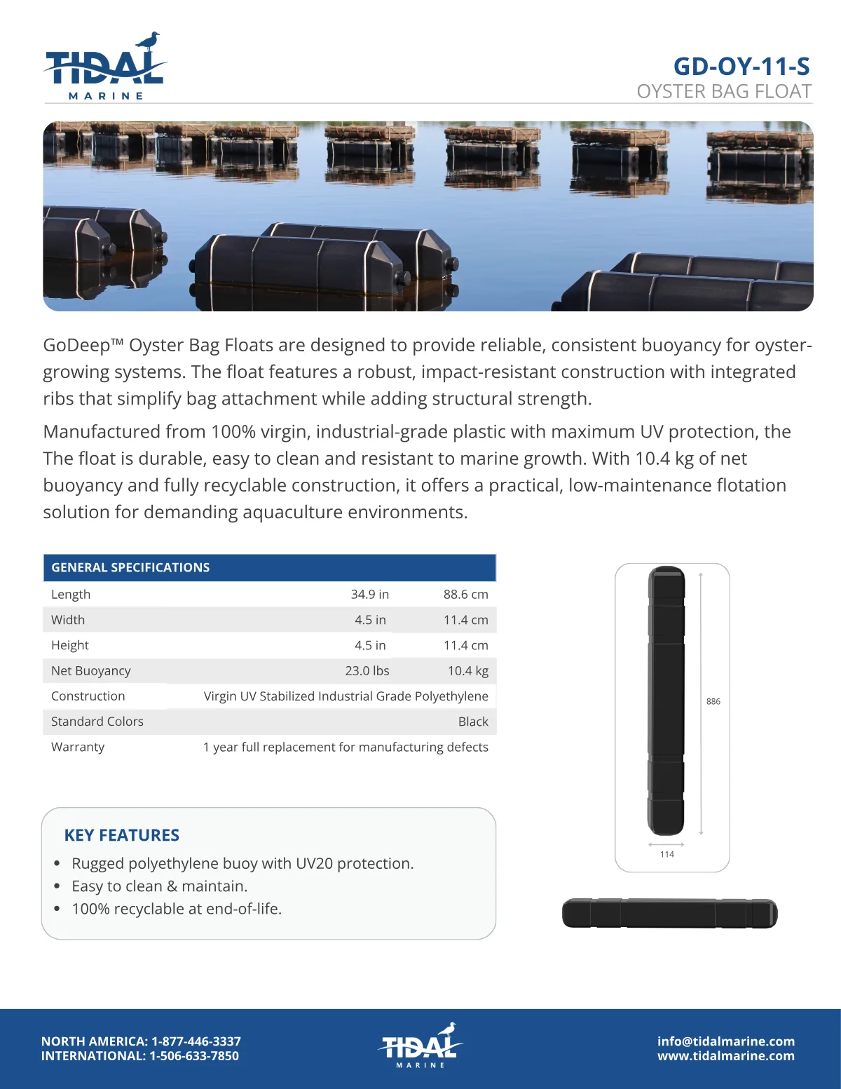Spec sheet for GD-OY-11-S
