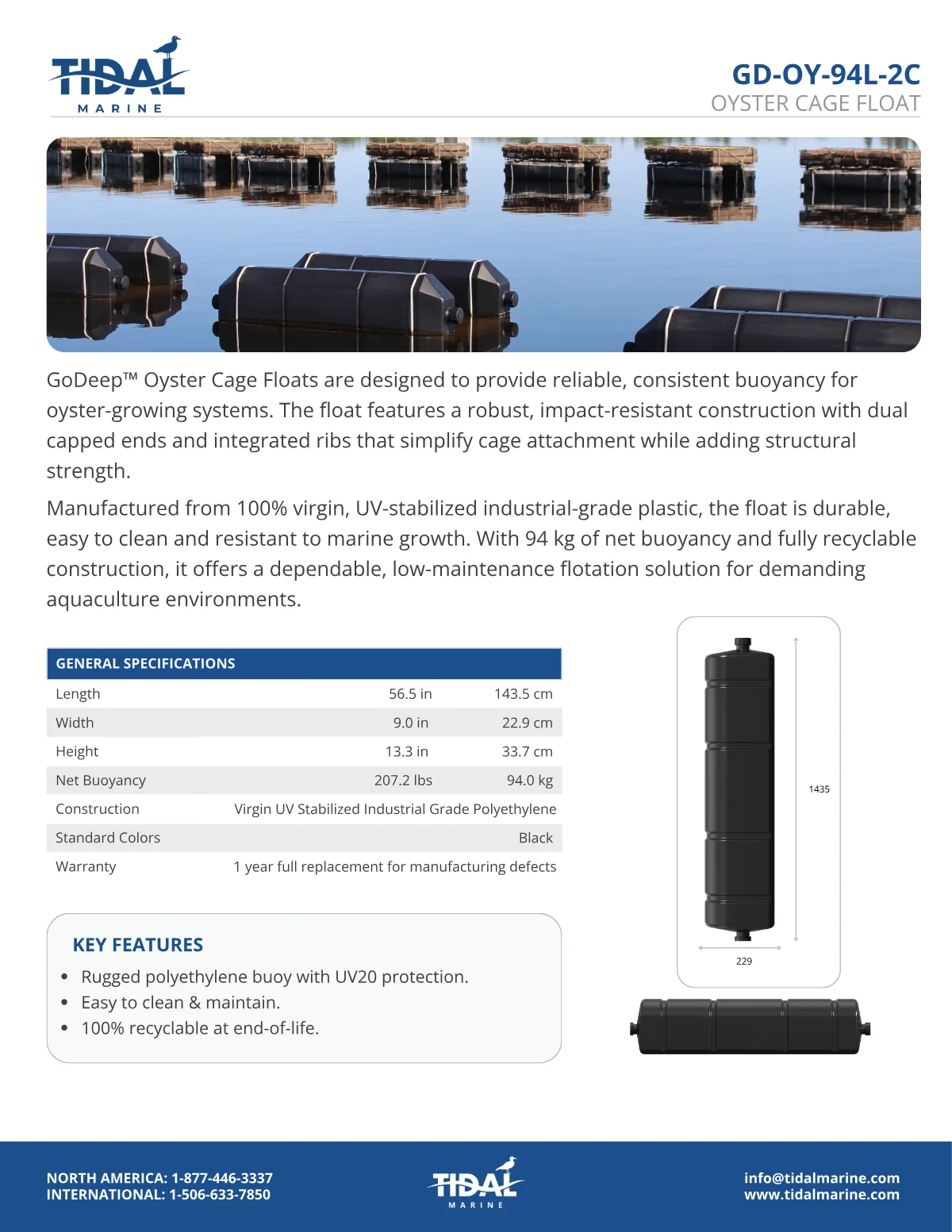 Spec sheet for GD-OY-94L-2C