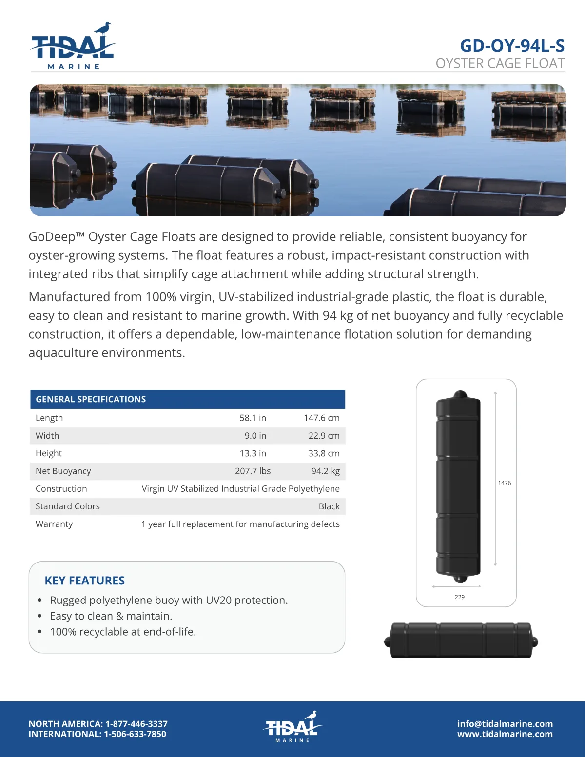 Spec sheet for GD-OY-94L-S